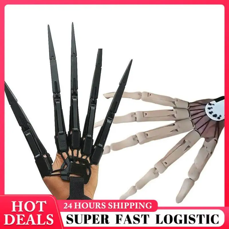 Halloween Articulated Fingers Scarry Fake Fingers Skeleton Hands Realistic Horror Ghost Claw Props Cosplay Gear Finger Glove