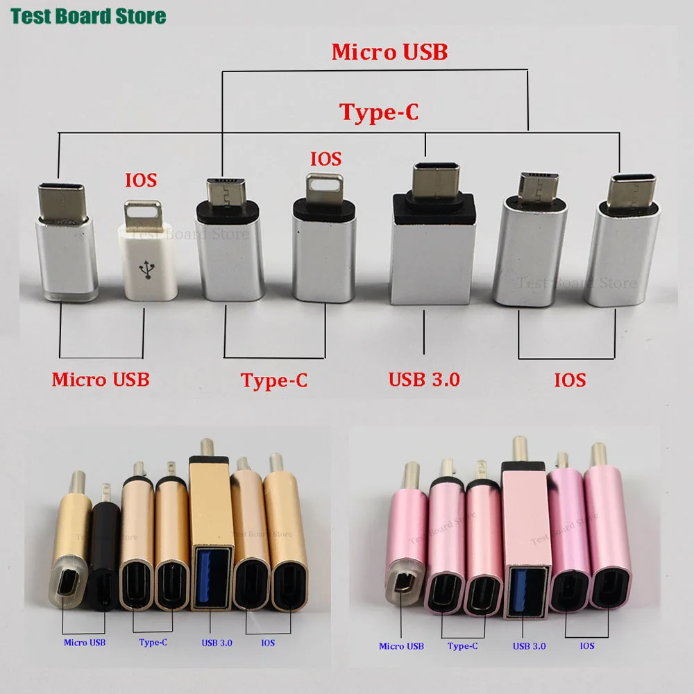 

1Pcs Type-C Adapter Micro USB usb 3.0 Converter Phone Charging Data Transfer Adapter For Samsung Xiaomi Huawei IPHONE