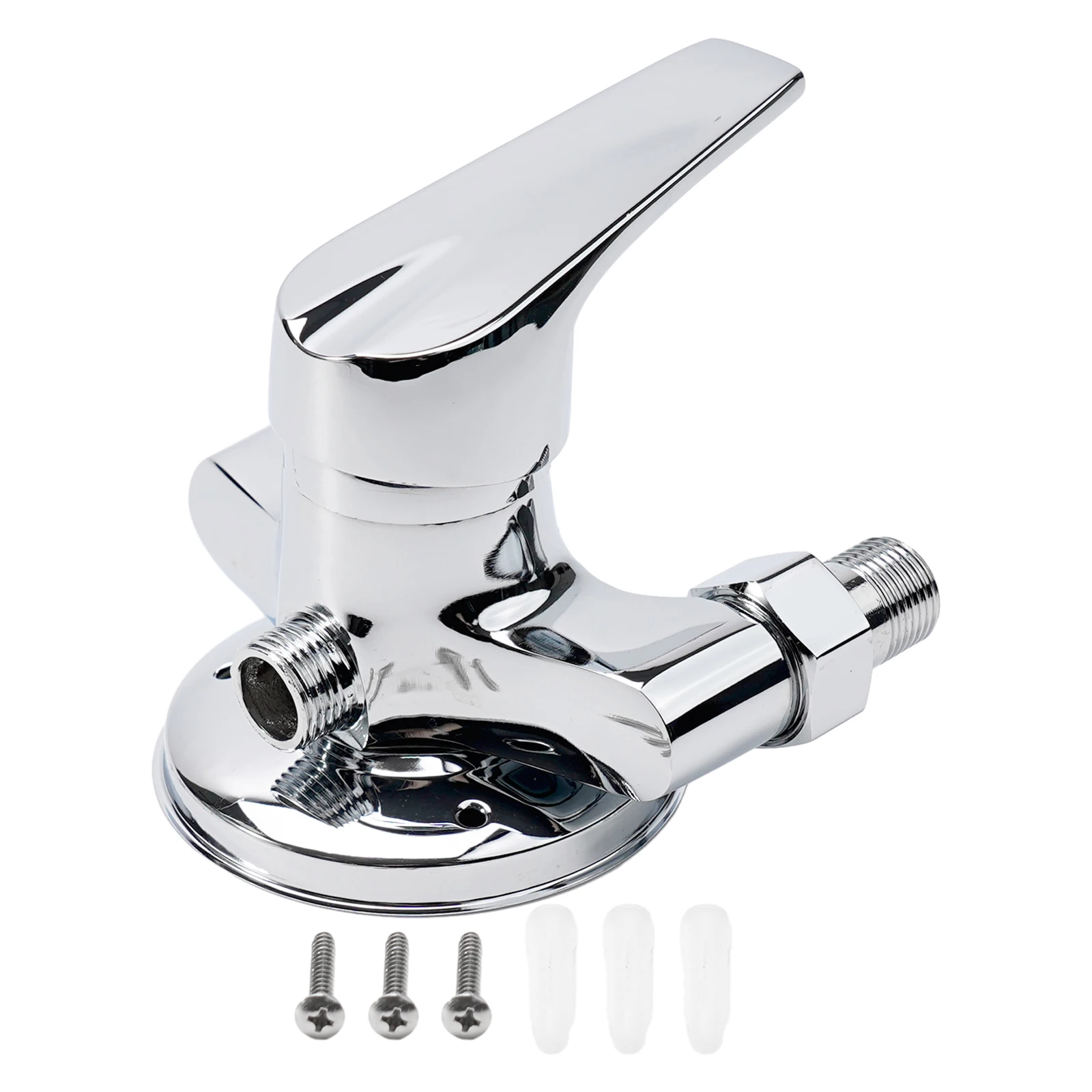 

Deck Mount Shower Mixer Tap with Chrome Coating for Bathroom Use Mixing Hot and Cold Water Built with Ceramic Cartridge