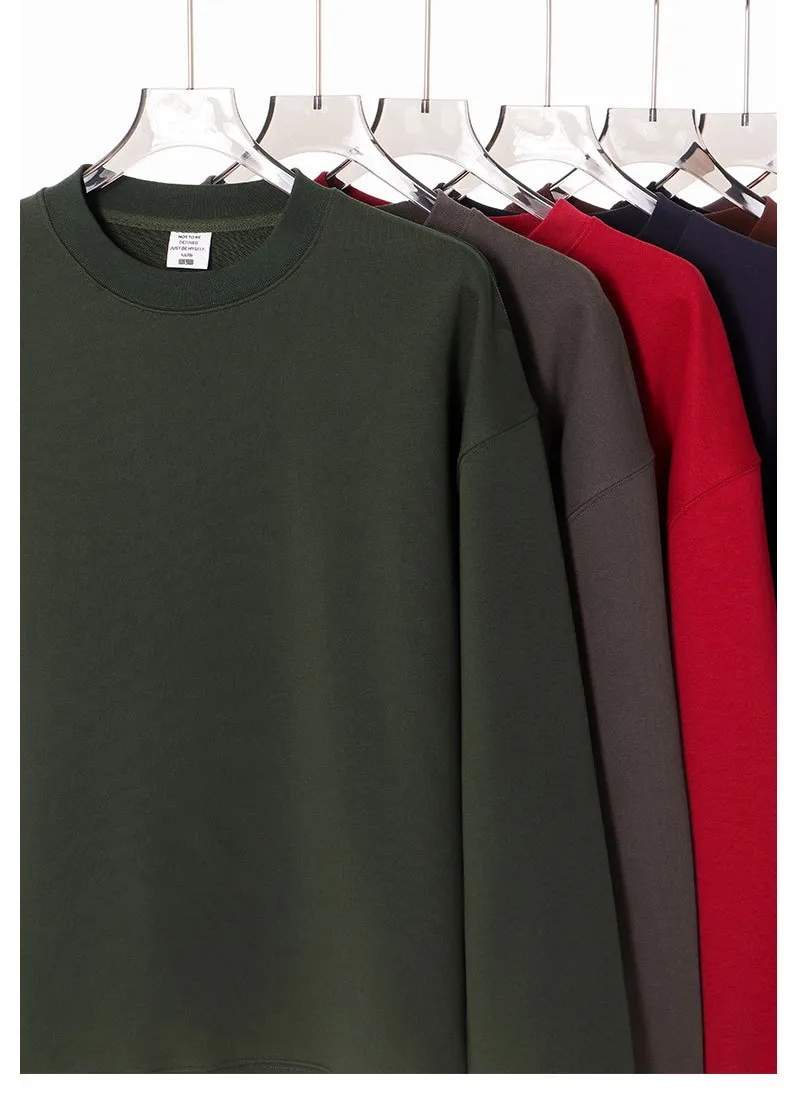 

2025 AW 420GSM Heavyweight French Terry Crewneck Sweatshirt Unisex Oversized Drop Shoulder Solid Color Casual Streetwear