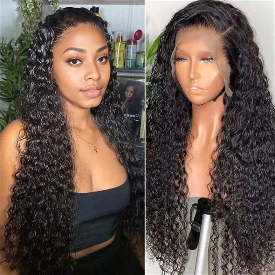 5x5 Ready and Go Wigs Natural Black Lace Front Glueless Wigs Human Hair Brazilian Bone Straight Lace Frontal Wigs 200% Density