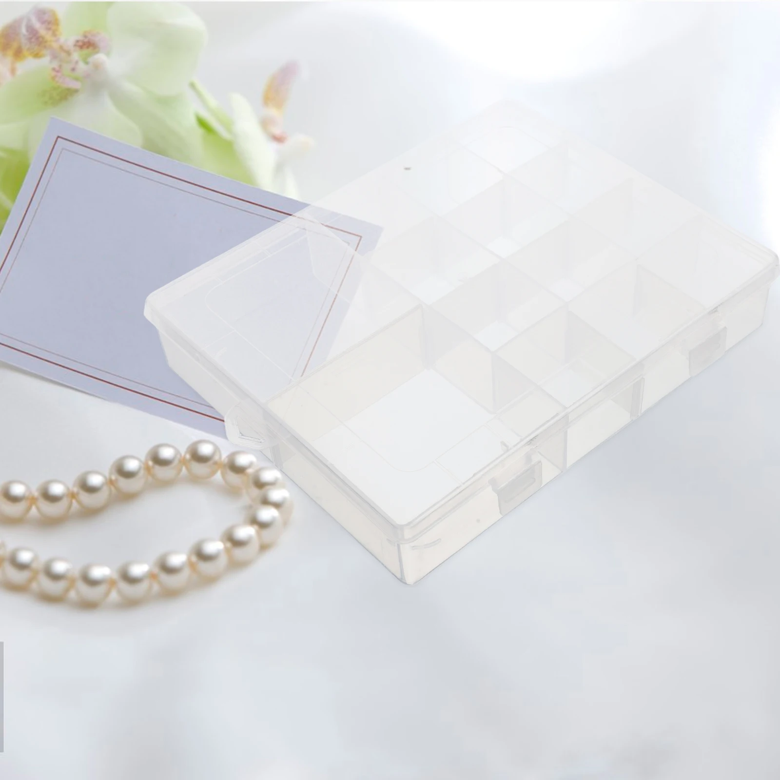

Clear Plastic Organizer Box Compartment Storage Container Transparent For Beads Jewelry Tools Snack Fishing Makeup Craft Divider