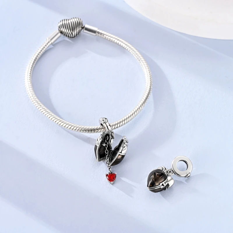 925 Sterling Silber Charms Perle CZ Zirkon Aufklappbar Anhänger Passend für Original Armband DIY Damen Schmuck Geschenk – Detail 3