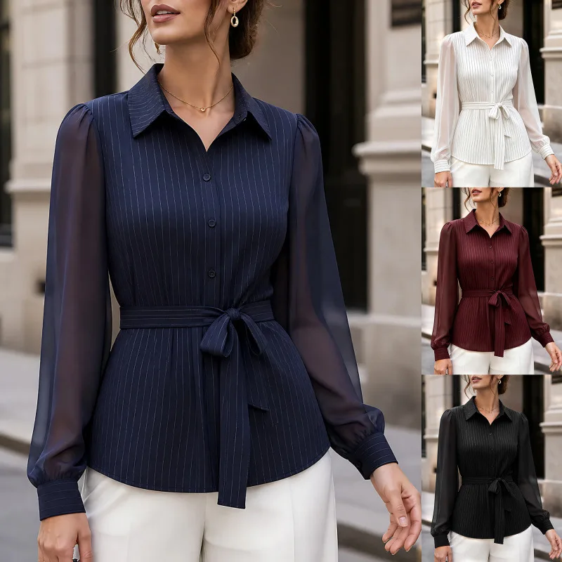2026 New Style Strip Shirt With Waist Tie Evening Dresses Outfits Clothes Boho Prom