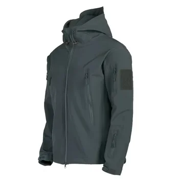Military Shark Skin Soft Shell Jackets Men Tactical Windproof Waterproof jacket men Army Combat Jackets Mens Hooded Bomber Coats 4