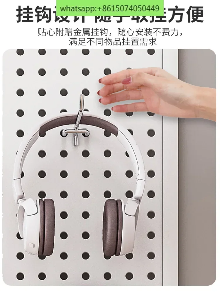 원형 구멍 보드 벽 선반 스테인리스 스틸 디스플레이 보관함 쥬얼리 하드웨어 도구 범용 벽걸이 보드