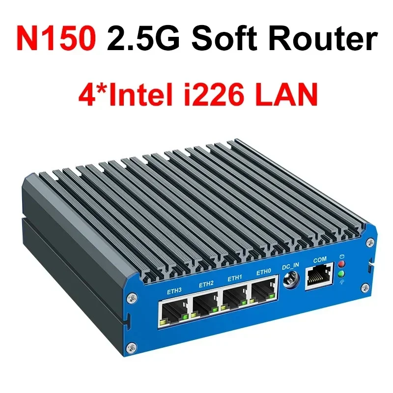 

Firewall Mini PC Intel N100/N150 2.5G Soft Router 4x i226 LAN DDR5 Industrial Fanless Mini PC Soft Router pfSense Firewall