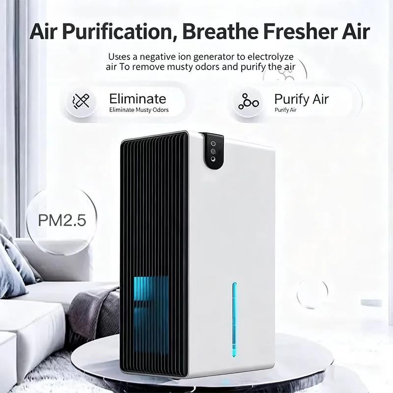 2800ML Large Capacity Dehumidifier with Defrost 2In1 Air Purifier Professional Moisture Absorbers Air Dryer for Home Office Room