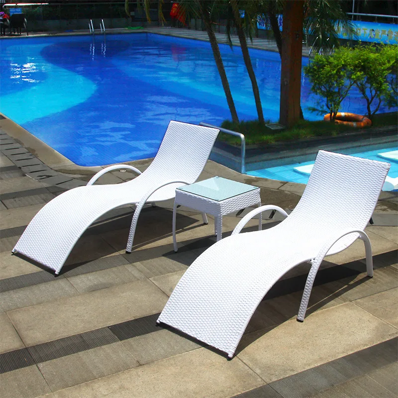 

High Quality Modern Garden Sun Bed Lounger Table Hotel Outdoor Chaise Lounge Pool Sofa Waterproof Patio Spa Beach