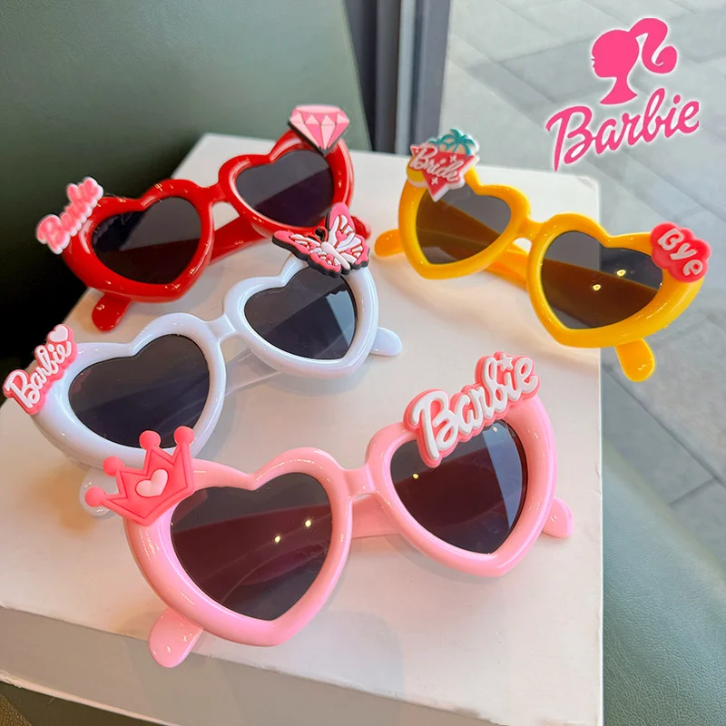 Kawaii Barbie Sunglass Cartoon Cute Girls Sun Protection Glasses UV400 Ultraviolet-proof Glasses Cute Decoration Toys for Kids