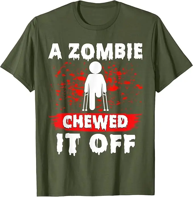 Lustiges Amputanten-T-Shirt: „Ein Zombie hat es abgekauft“ – Prothesen-Amputations-T-Shirt, Y2K-Beinamputanten- oder Prothesenbein-Shirt, Witziges Spruch-T-Shirt, Geschenke – Detail 9