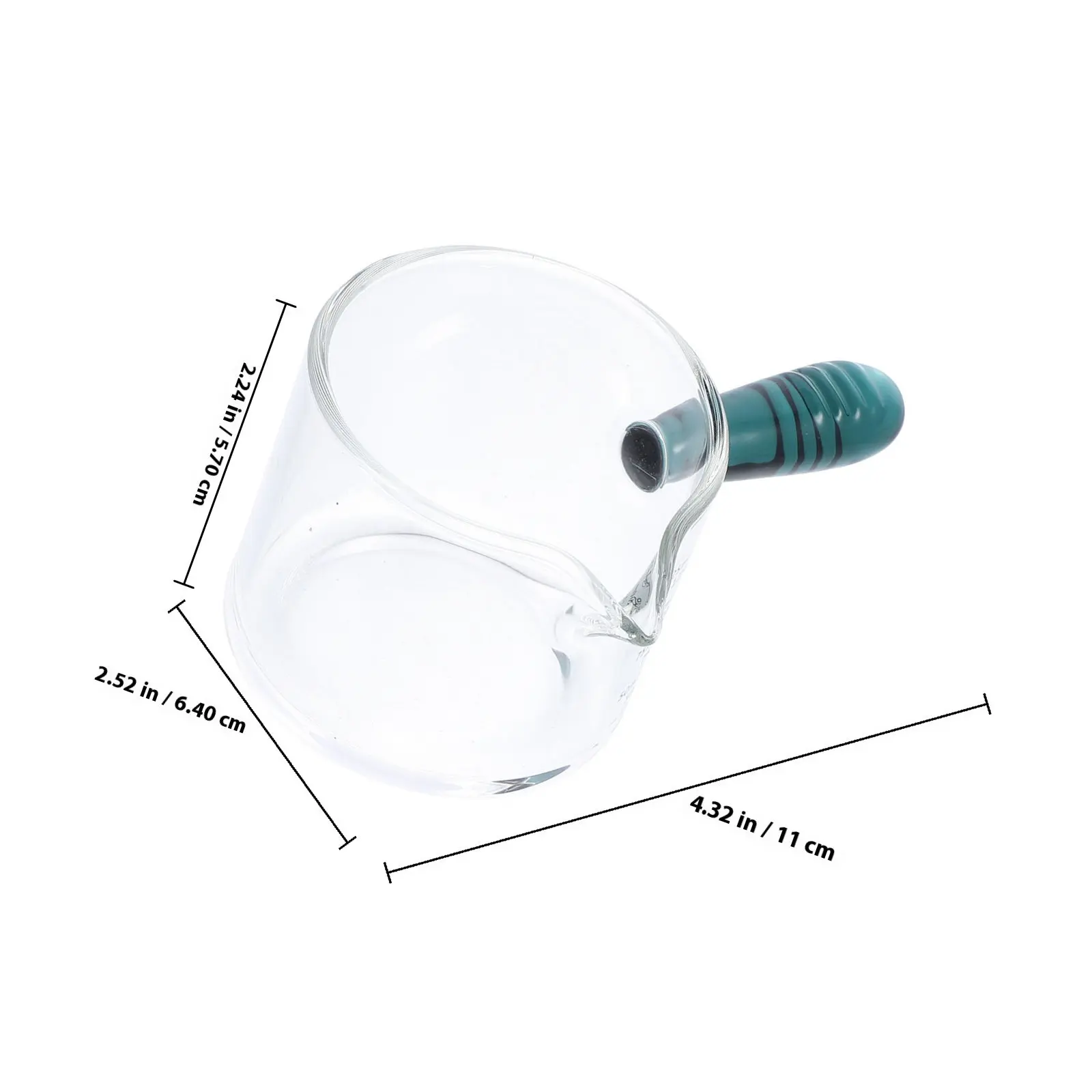 Glass Coffee Measuring Cup Espresso Measuring Cup Milk Pitcher Sturdy Transparent Glass Pitcher with Anti-Scald Handle for Home view 5