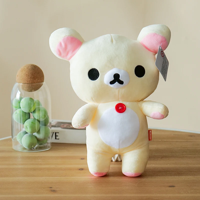 

Белый Rilakkuma плюшевые животные клубника Korilakkuma медведь мягкая кукла Kuma Plushies Kawaii комната Deocr игрушки спинка автомобиля подарок