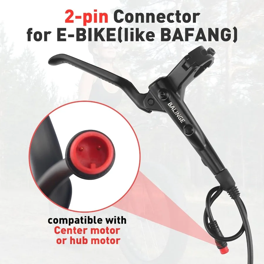 E830Pro 2Pin Poweroff موصل 2 بيستونز EBike الكهربائية PowerOff الهيدروليكية الجبهة الخلفية مجموعة الفرامل مع 160 مللي متر 6 البراغي القرص الدوار H #2