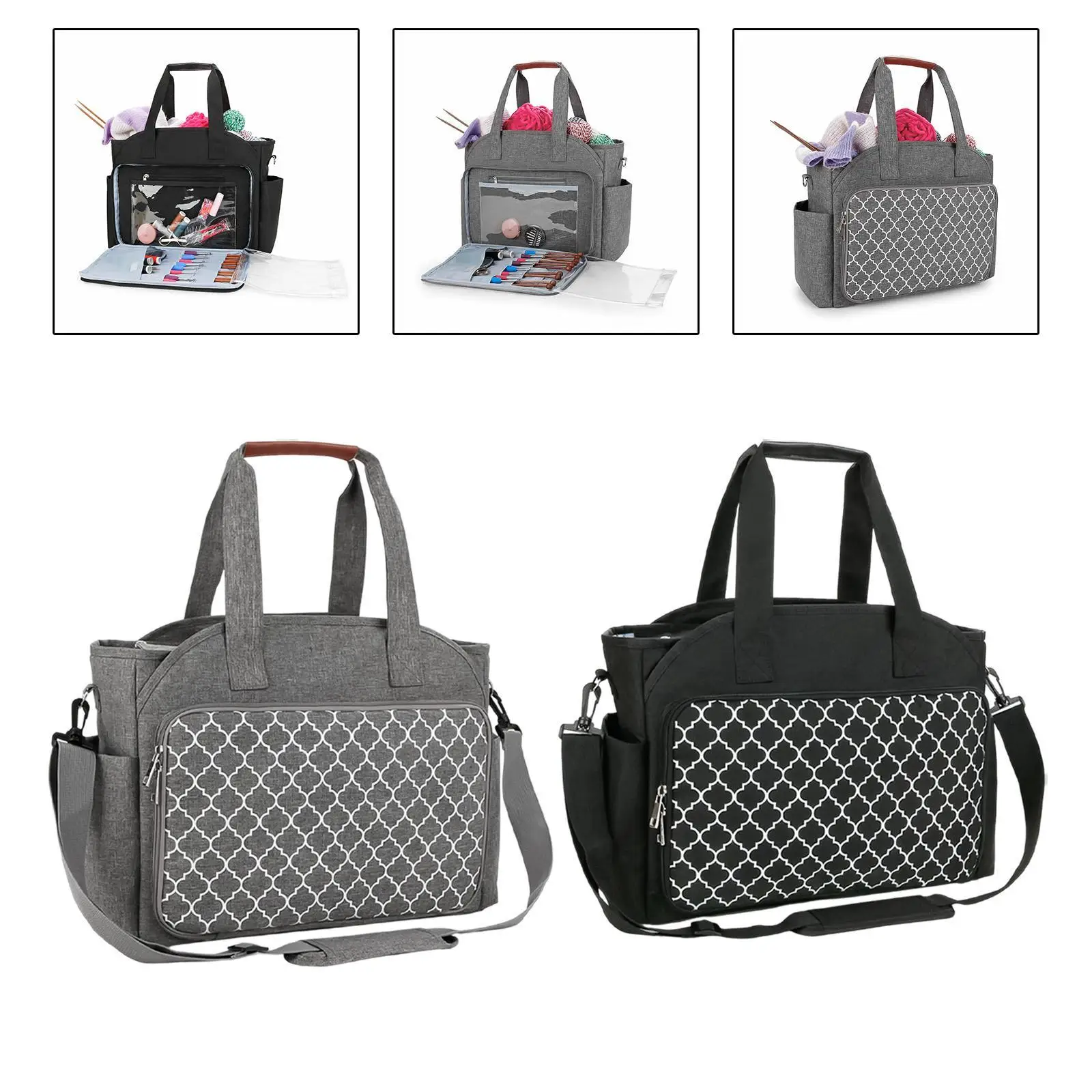 Tas Organizer Benang Tas Tote Rajut untuk Jahit Jarum Rajut Bola Benang