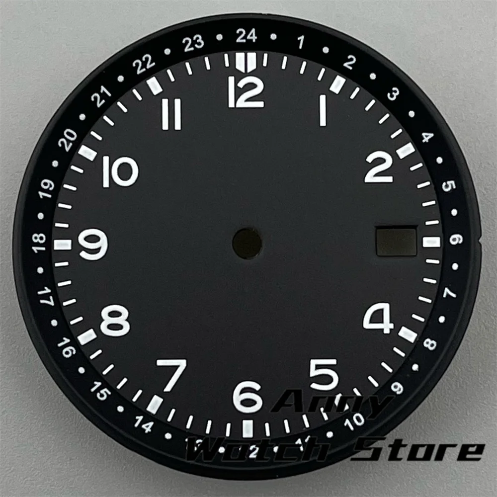 33.5mm black blue green watch dial luminous dial fit NH35 movement