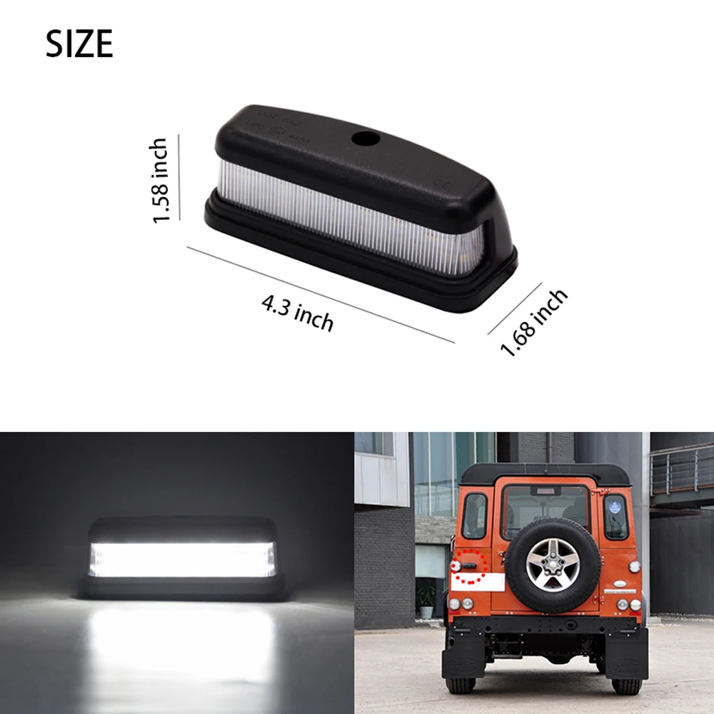 

1PCS Car LED License Number Plate Light For Land Rover Defender 90 110 1990-2016 White Rear Tail Lamp