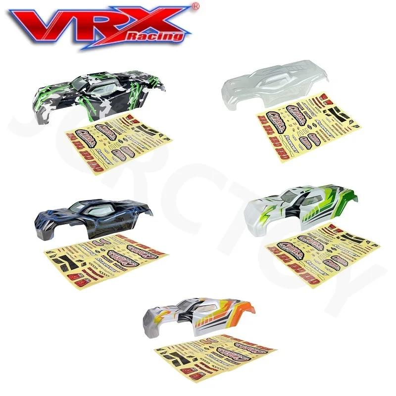 RC VRX R0249 R0250 325mm Wheelbase PVC Body Shell w/Sticker For 1/8 VRX Racing RH817 RH818 COBRA 4WD Electric Truck Parts