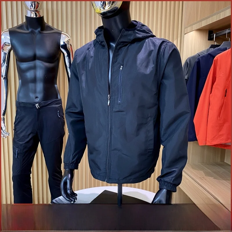 

Легкое уличное мужское пальто Jaet, новое молодежное длинное пальто с капюшоном ранней осени Spor для активных мужчин