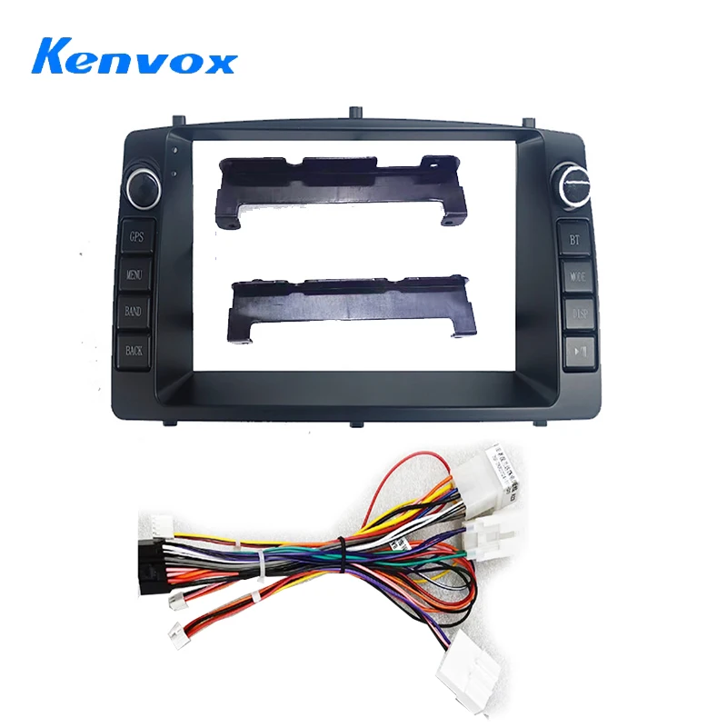 Android Car Radio Installation Fascia Frame For Toyoya Corolla 2006-2011 2din stereo Panel Dash Mount Kit wire harness cable