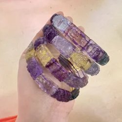 AAAA Natural Blue purple yellow green engrave pixiu  fluorite bracelet  Gemstone Bangle jewelry for women for gift wholesale!