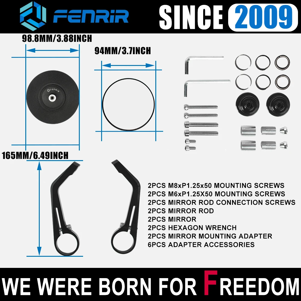 EMARK Motorcycle Bar End Mirror for Aprilia Tuono V4 Tuono660 Tuono457 Tuono125 RSV4 RS660 RS457 RS125 Shiver750 Shiver900 SR GT