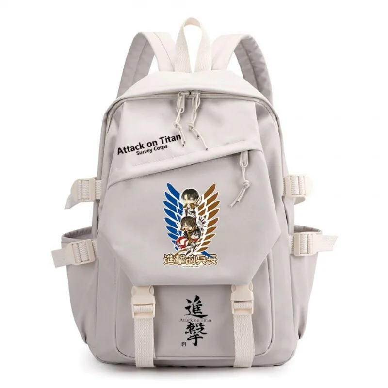 Mochila escolar de anime Attack the gigante, soldado Liwill, mochila larga de tendencia de moda para estudiantes de secundaria