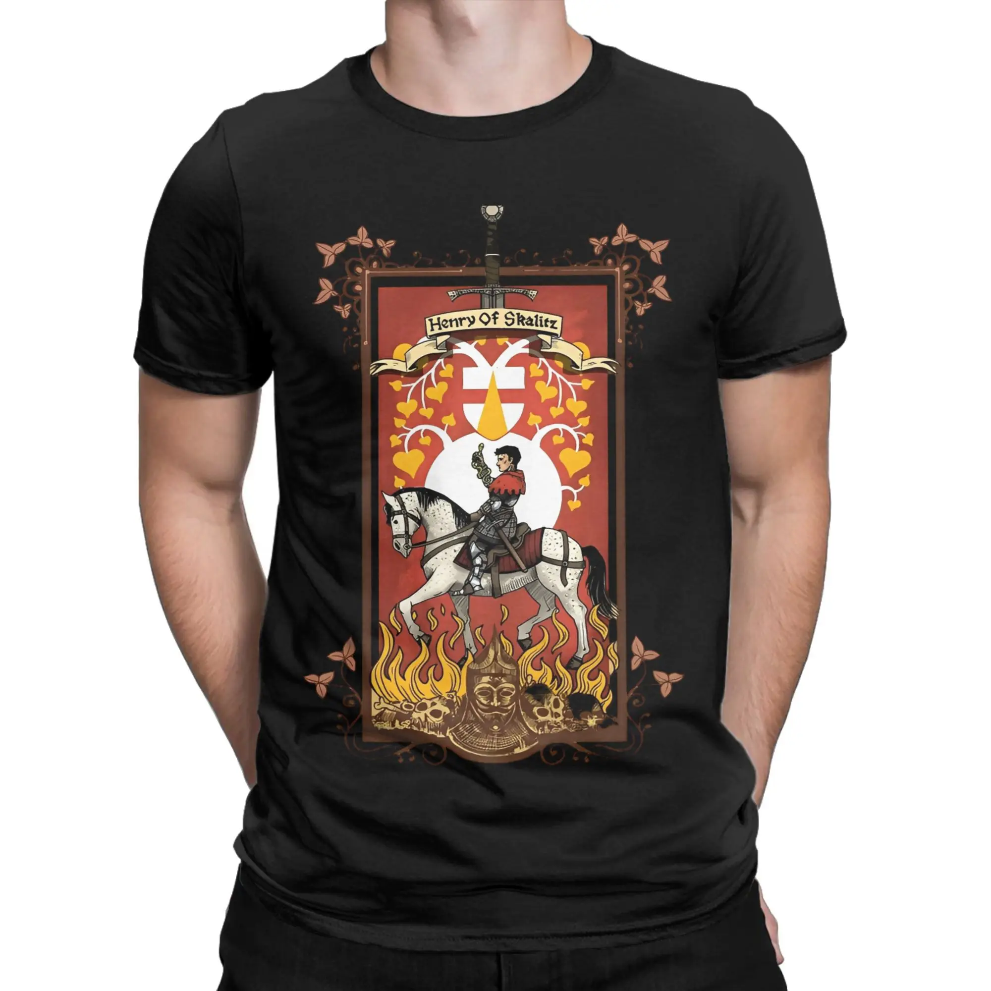 Kingdoms Come Deliverances   T Shirt for Men Cotton Vintage T-Shirt Crewneck  Tee Shirt Short Sleeve Clothes Gift Idea