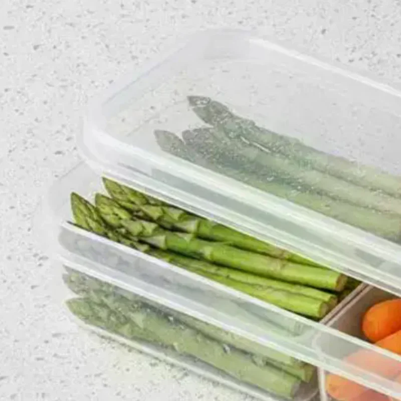BPA Free Food Storage Container 1P Square Refrigerator Freezer Organizer for Kitchen Vegetable Storage