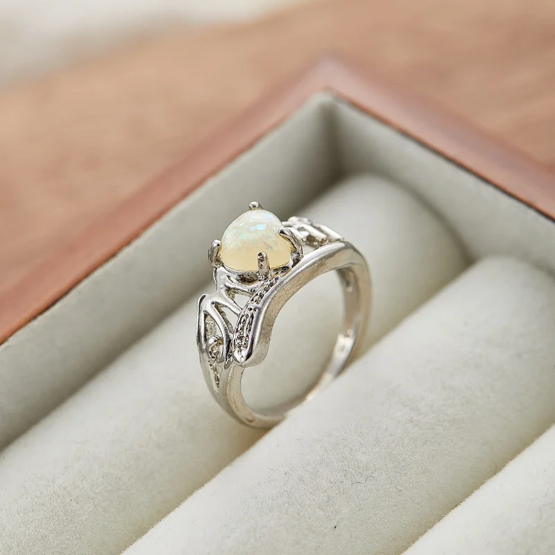 MOM Mother Rings Anniversary Day Gift Two-tone Design Love Cubic Zircon Wedding Rings Exquisite Fashion Jewelry for Women