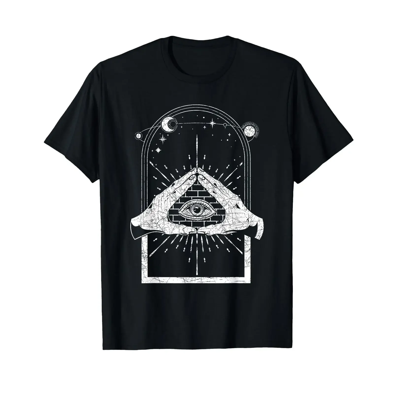 Fortune teller Wiccan witch occult astrology all seeing eye T shirt vintage Washed Soft Casual Unisex Breathable