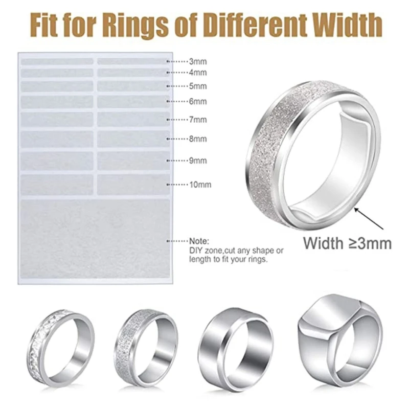 Acrylic/Silicone Ring Size Adjusters Invisible Ring Guard Tightener Ring Size Reducer Spacer for Man&Woman Loosing Rings