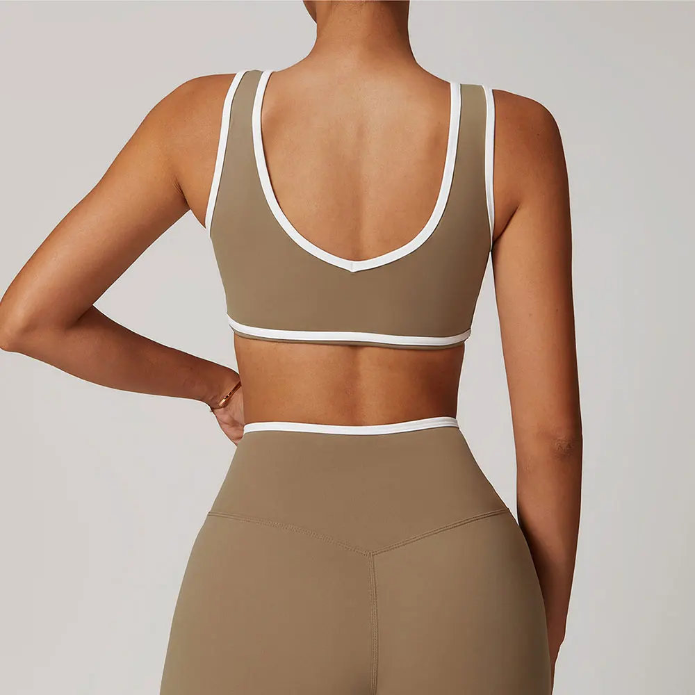 New Breathable Sports Bra Top for Women Push Up Fitness Detachable Cup Yoga Underwear Running Vest Gym Workout Bra Backless