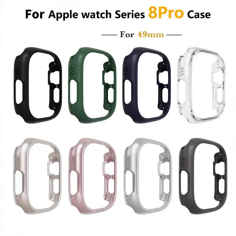 Watch Cover Hollow Solid Color Drop-proof Hard PC Watch Protective Case Bumper Shell for Apple Watch Ultra 49mm