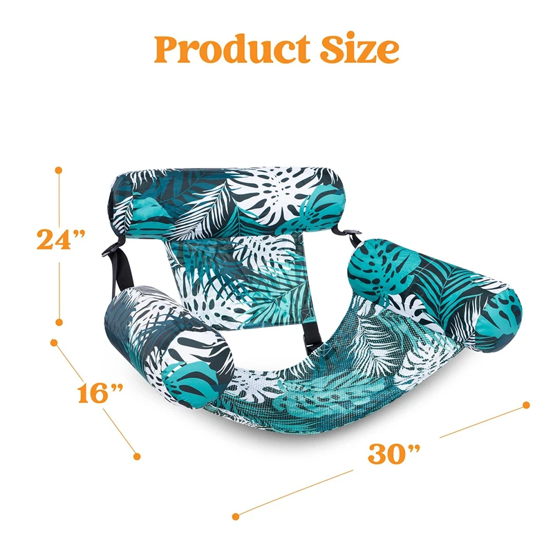 Sommer Outdoor Aufblasbare Schwimmliege Einzelner Hängesessel Wasser-Lounge-Liege mit Abflussfunktion, faltbar für Pool und Strand – Detail 9