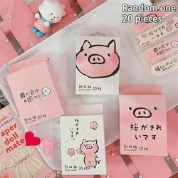 20Pcs/Box Cartoon Pink Piggy Prints Band Aid Waterproof Breathable Hemostatic Band-Aid Plaster Patch First Aid Adhesive Bandages