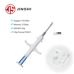 Jeringa para Microchip de animales domésticos, dispositivo con Chip de identificación, para perros y gatos, modelo EM4305, piezas, ISO11784/100, 11785 FDX-B
