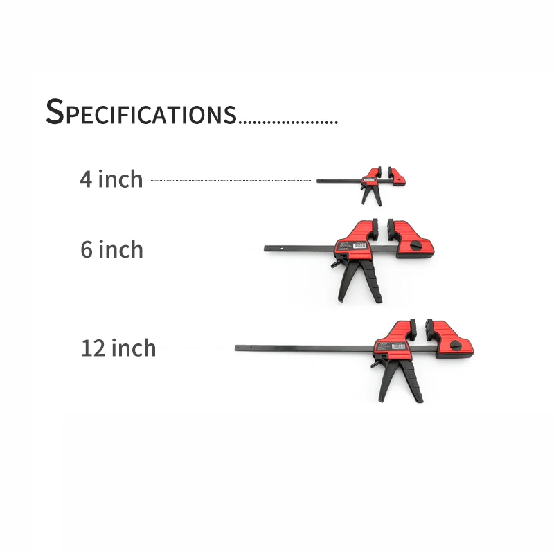 4 6 12 Inch Quick Ratchet F Clamp Heavy Duty Wood Working Work Bar Clamp Clip Kit Woodworking Reverse clamping 100 150 300mm