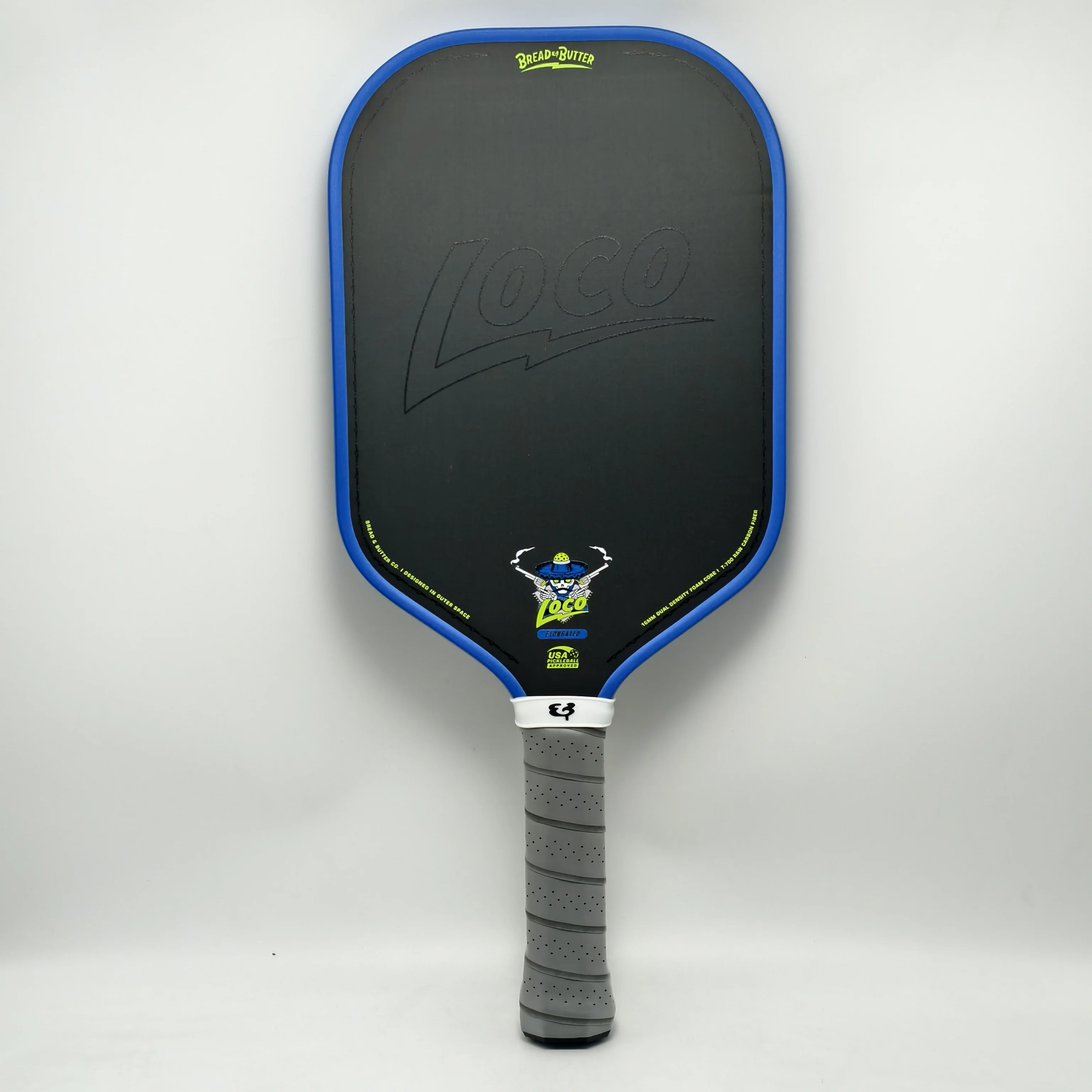 raquette-de-pickleball-loco-bread-and-butter-avec-noyau-en-mousse-epp-epaissie-de-16-mm-fibre-de-carbone-brute-toray-t700-revetement-anti-friction-et-housse