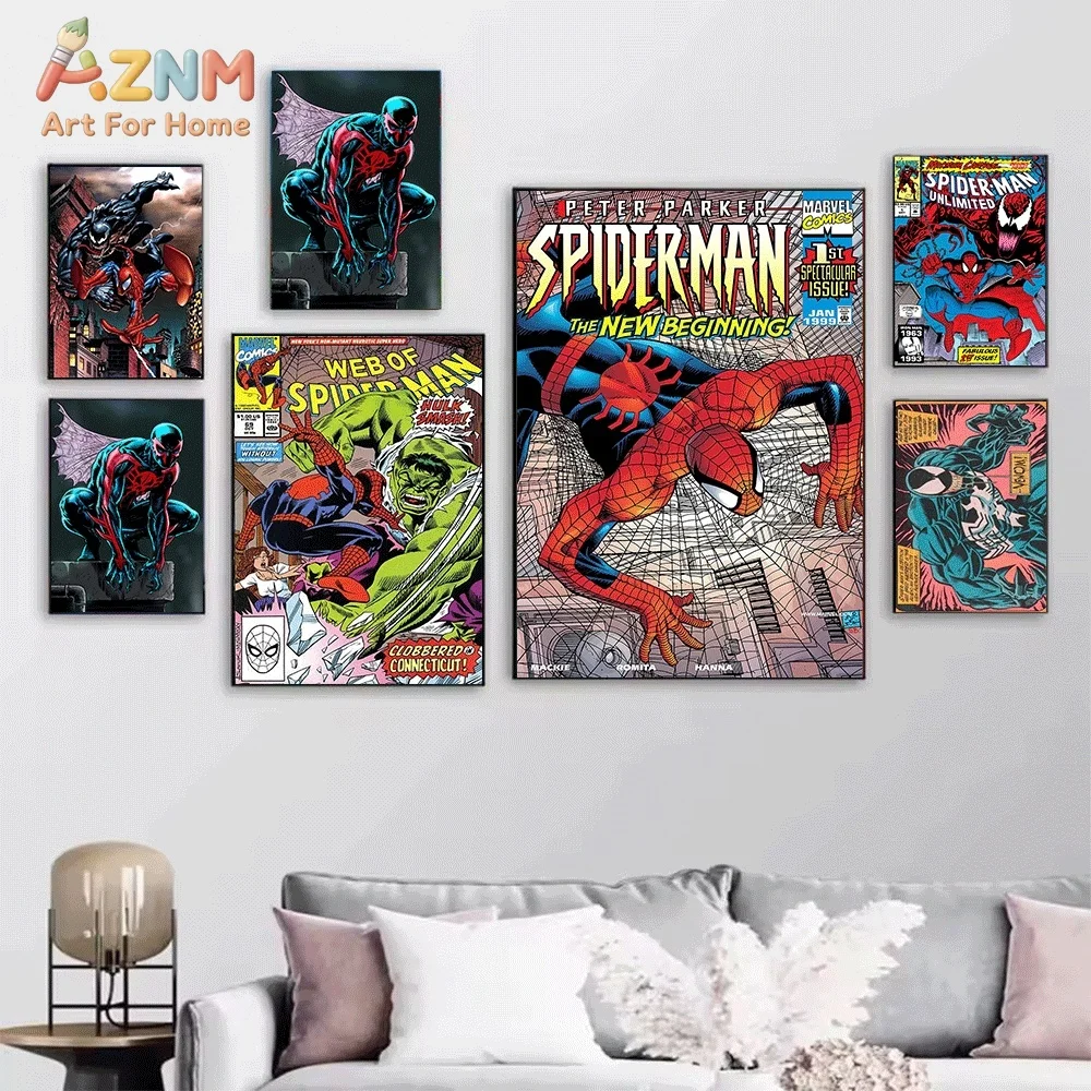 The Amazing Spider‑Man Venom Carnage Variant Comic Cover Canvas Wall Art Print Poster Unframed Canvas Painting Home Living Roo