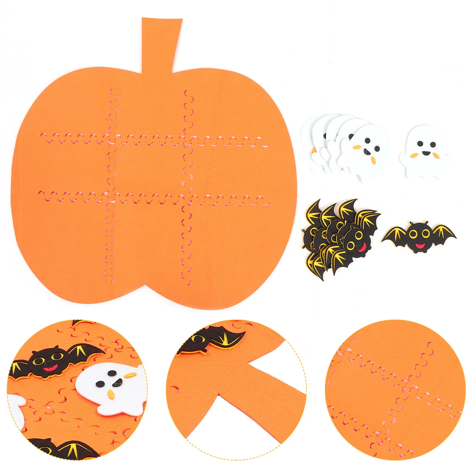 Halloween Puzzle Board Game Kids Educational Cognitive Learning Lightweight Portable Felt Grid 3x3 Grid Baby Learning Developing