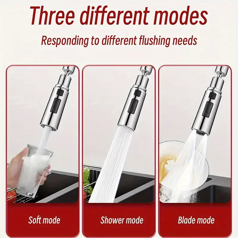 Kitchen Taps Splashproof Head Spout Universal Extender Faucet Extended Bubbler Universal Faucet Universal Connector