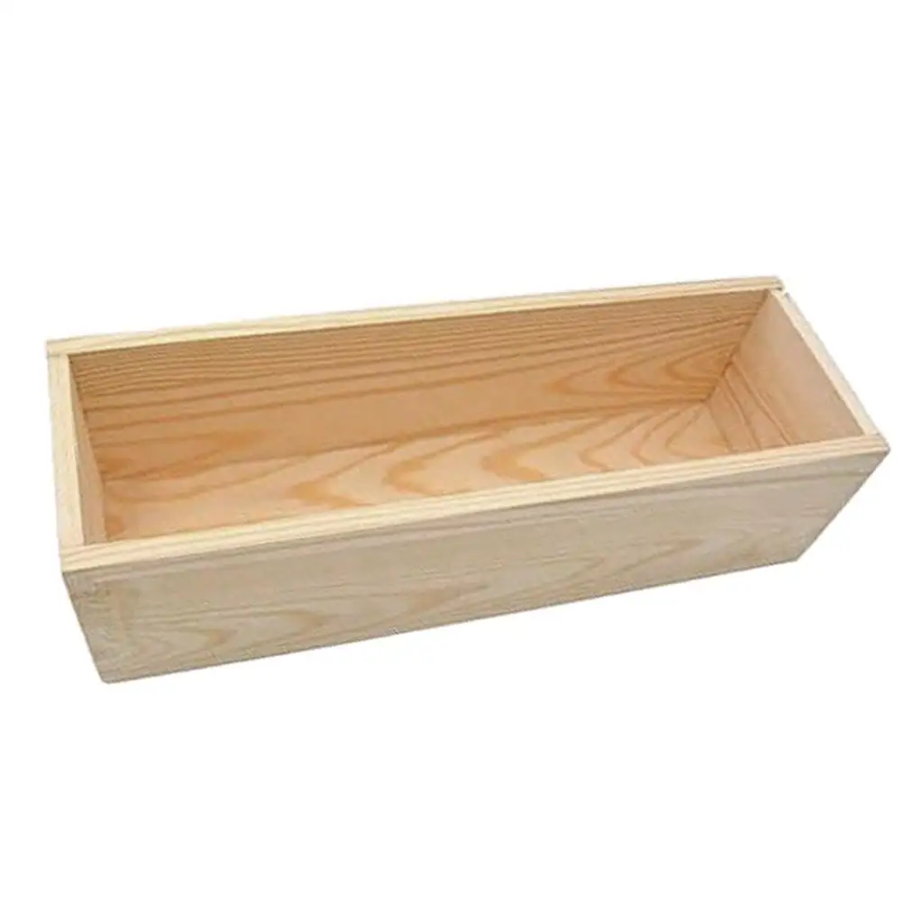 1200g Rectangular Shape Wooden Box Soap Loaf Mold Box Kit, DIY Cake Bread Candle High Quality Wooden Box for More Sanitary