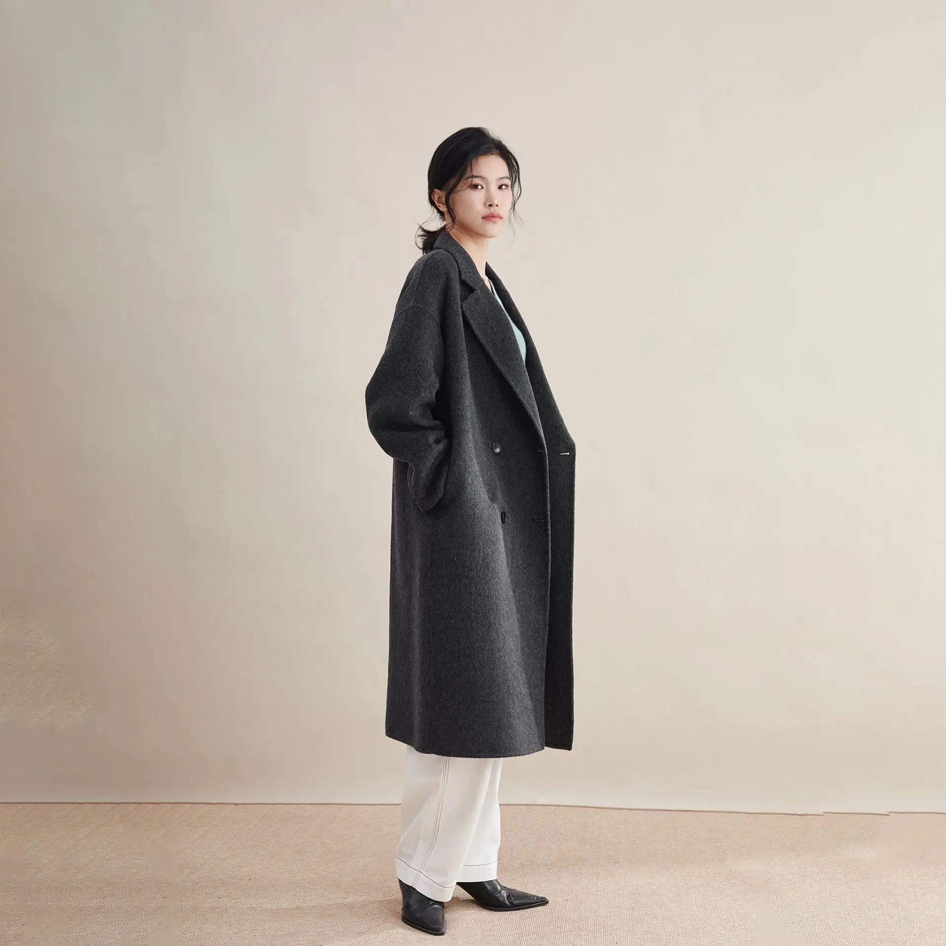 Welfare payment! Korean woolen coat for women's Dongdaemun double-sided woolen 23 autumn and winter new small wool coat