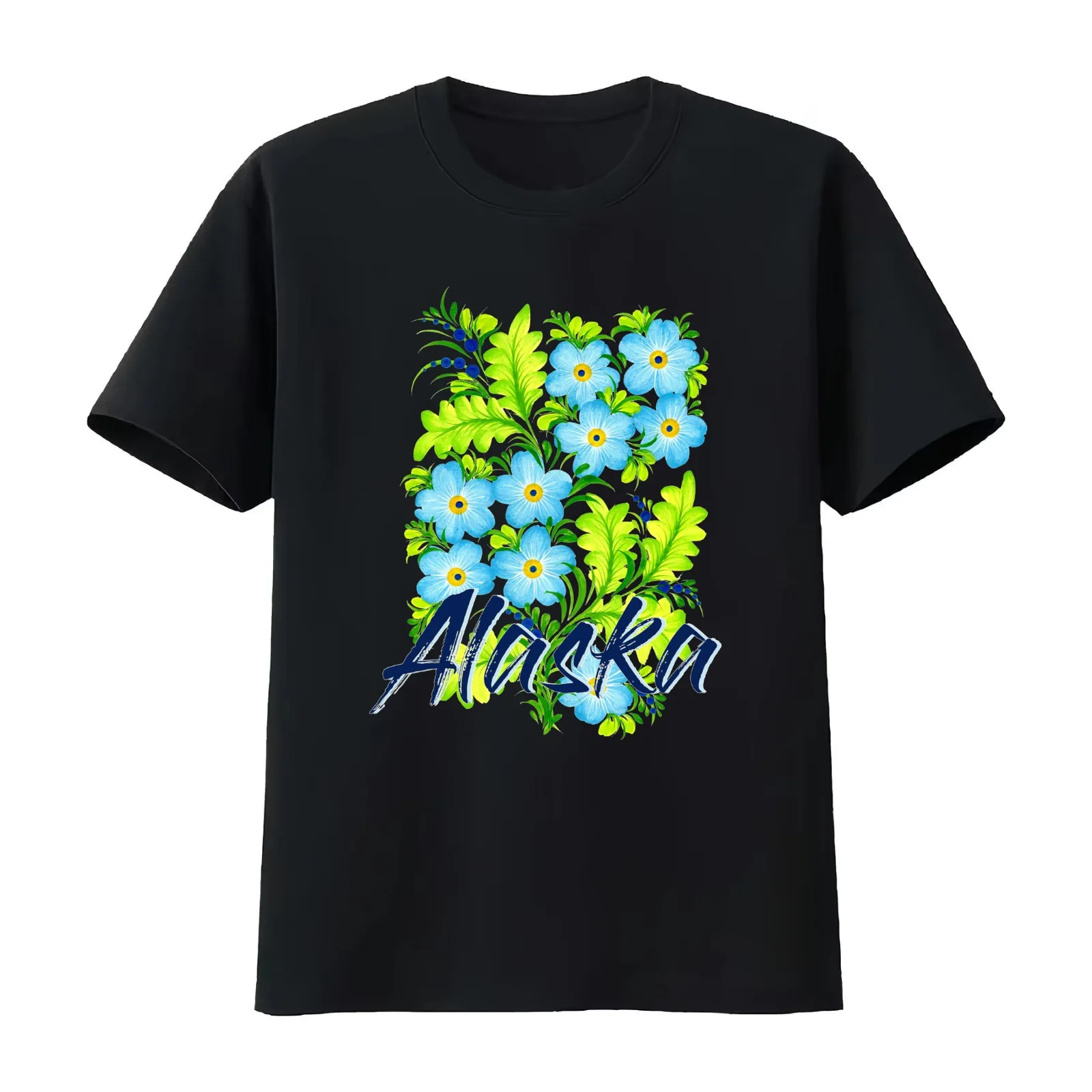 Forget me not Alaska T-Shirt Summer Casual Cotton Tee Oversized Streetwear Tops Vintage Graphic Print Loose Fit Short Sleeve