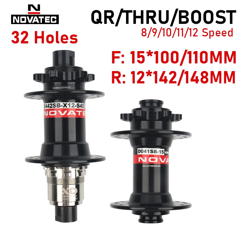 Novatec MTB XD Cube D0442SB Mountain Bike Front Rear Hub 32 Hole Thru Boost QR MTB Bicycle Hubs 12*142mm 12*148mm 12S Bike Parts