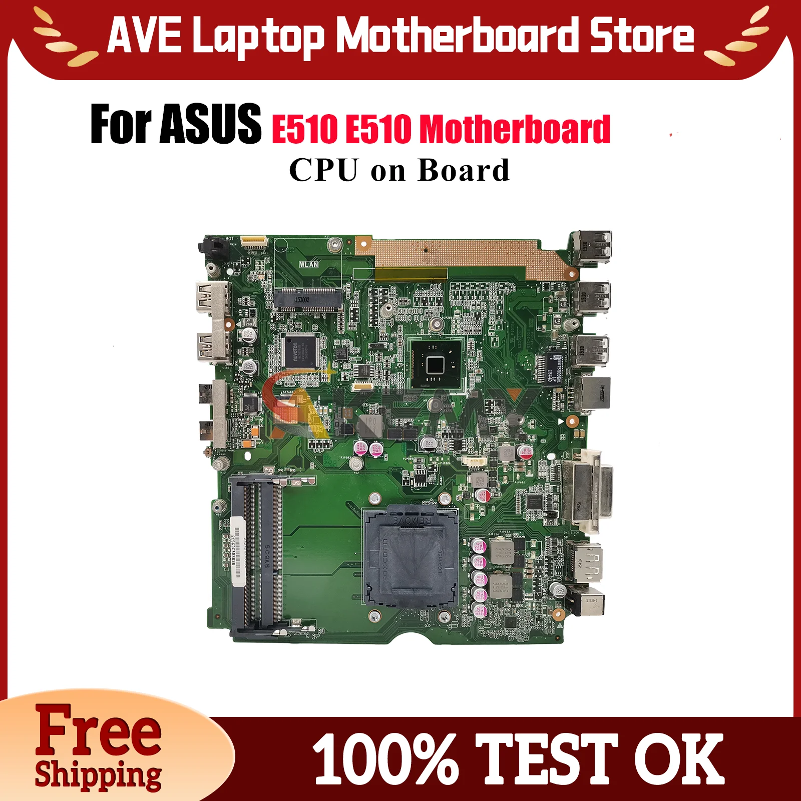 

Материнская плата для ноутбука E510 для ASUS EeeBook E510 E510, материнская плата для ноутбука с процессором, 100% тестирование, ОК, быстрая доставка, высокое качество
