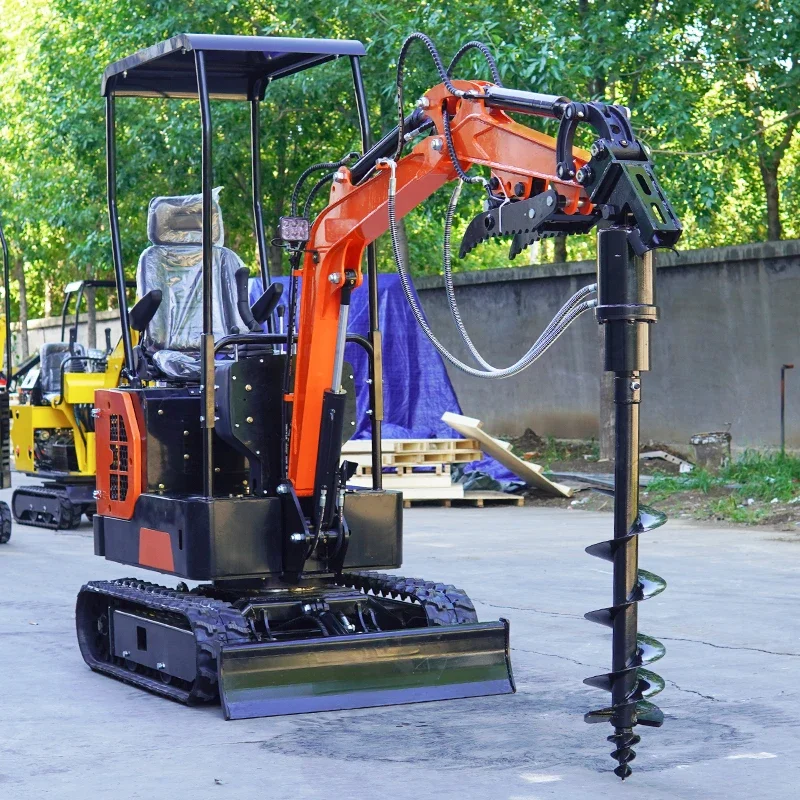 Miniexcavadora hidráulica sobre orugas para jardín, miniagadora de 1,2 toneladas a la venta