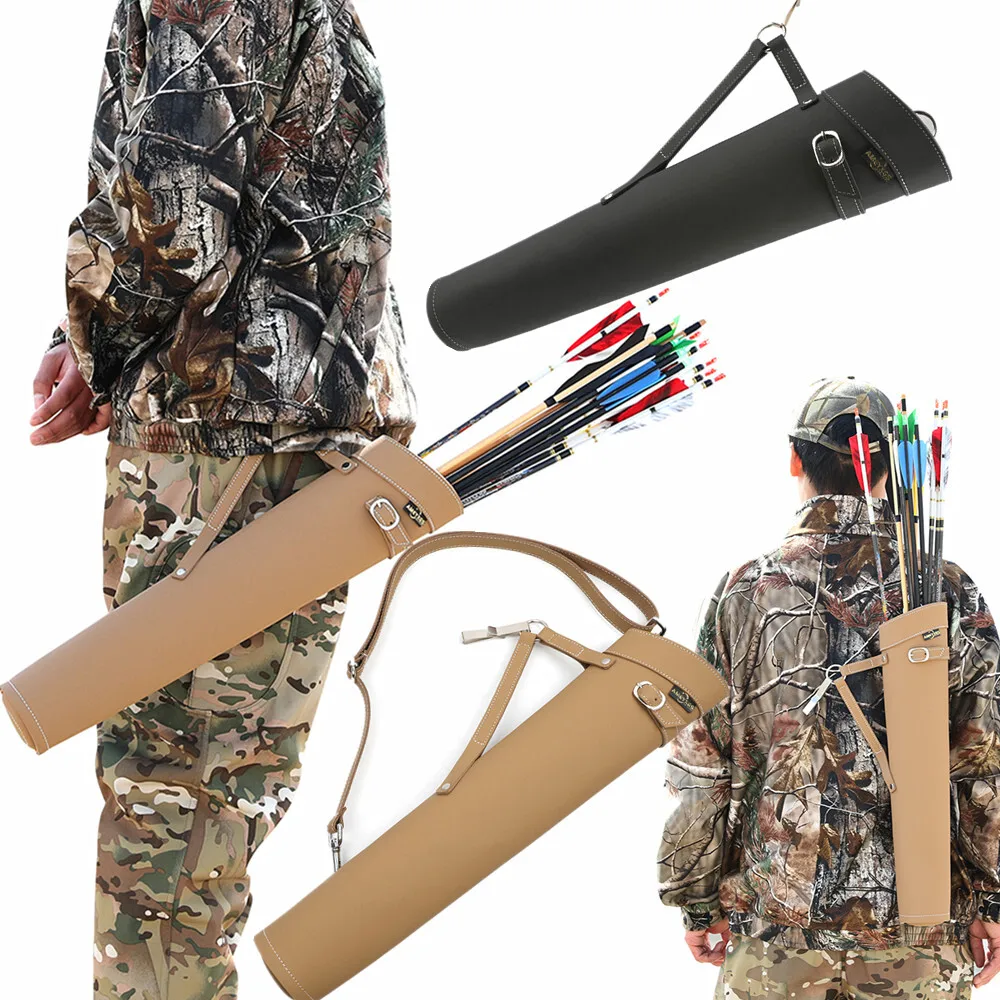 

Archery Arrow Quiver Holder Pocket Leather Portable Waist Hanging Arrow Storage Bag for Outdoor Hunting Shooting Accessories