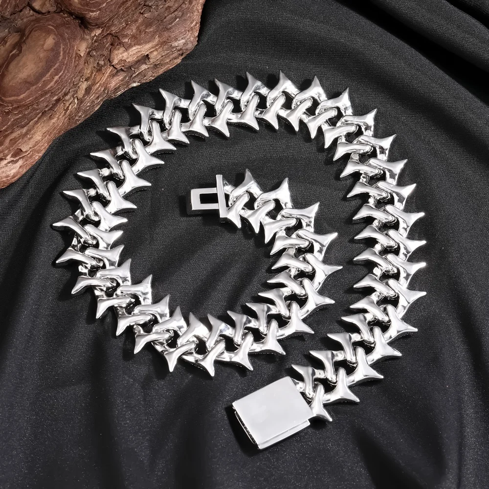 Thorny Cuban Chain Iced Out Sparkling Cubic Zirconia Hiphop Fashion Necklace Jewelry Choker Trendy Link Exquisite Party Jewelry